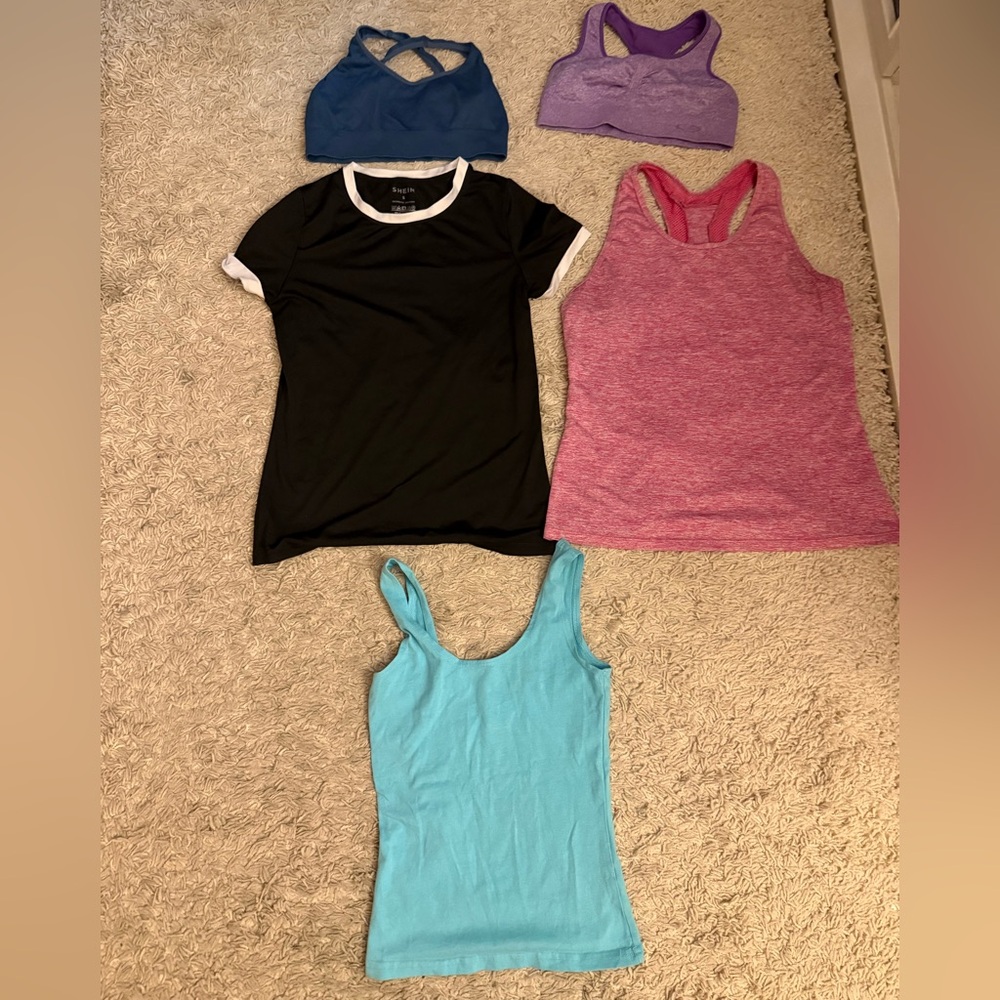 SHEIN Black, Pink, and Blue Tank Tops
